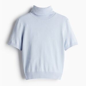 H&M Fine-Knit Blue Turtleneck Short Sleeve